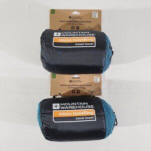 (2) NWT MOUNTAIN WAREHOUSE Giant Microfiber Travel Towels in Drawstring Bags